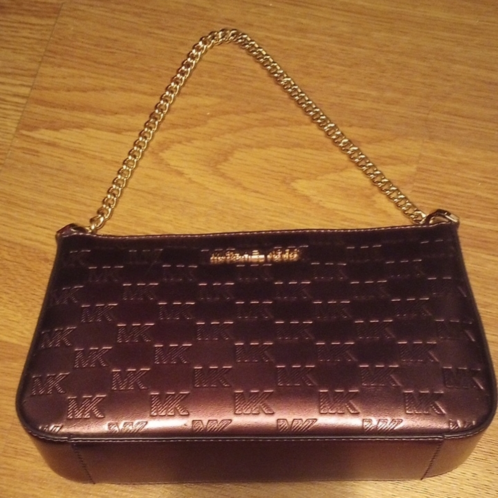 Michael Kors Metallic Eggplant Shoulder Bag